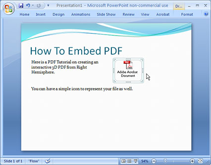Copying a pdf into powerpoint file